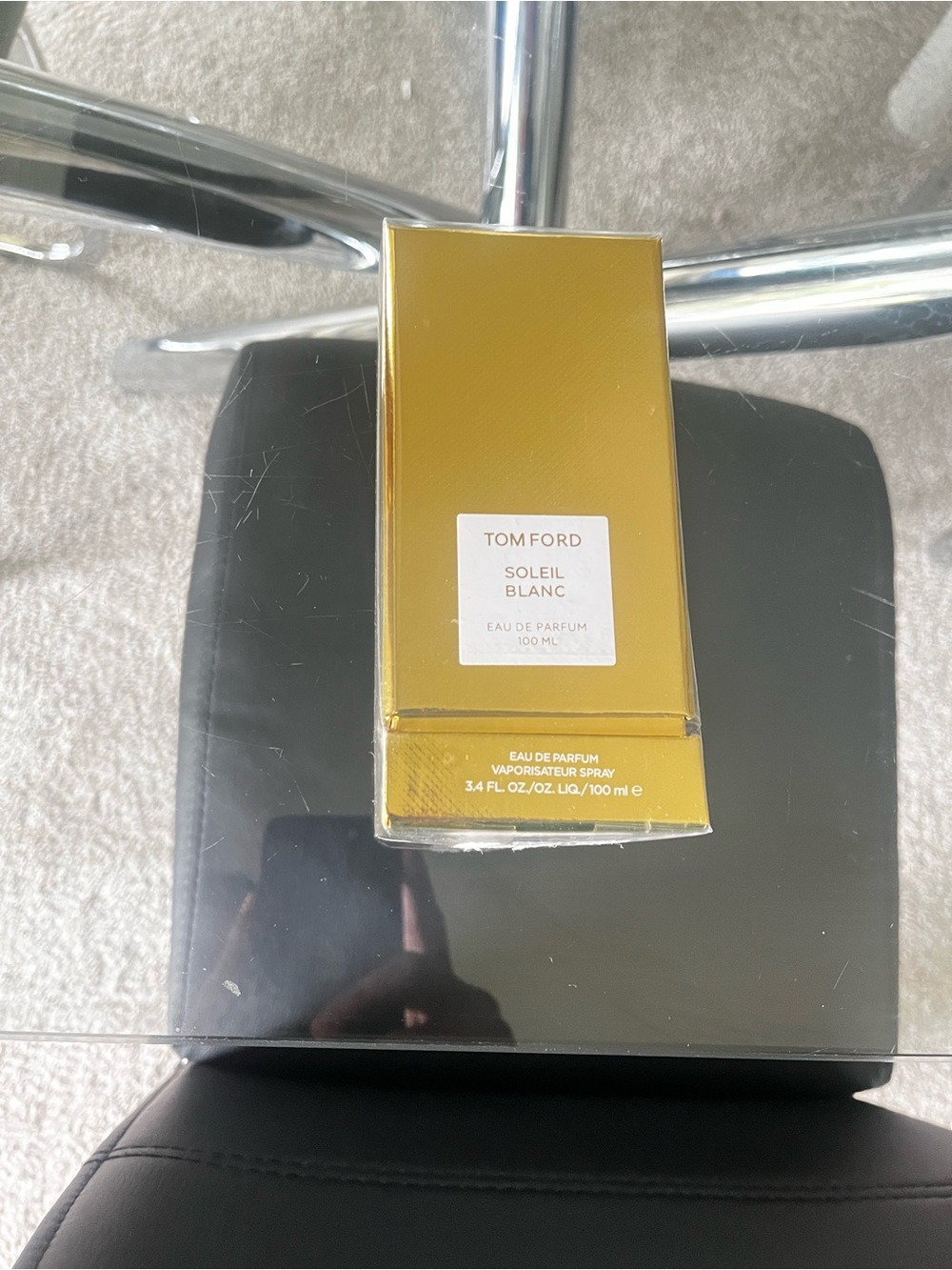 Tom Ford Soleil Blanc Metallic Gold Box with White Label
